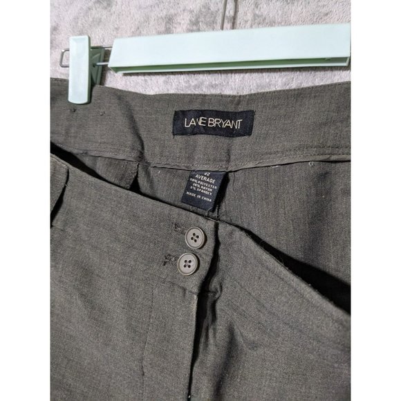 LANE BRYANT Women Dress Pants Solid Green Straight Leg Flat Front SIZE 22 - Picture 8 of 12